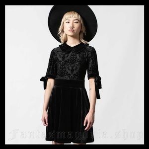 KILLSTAR Miss FurFur Velvet Skater dress